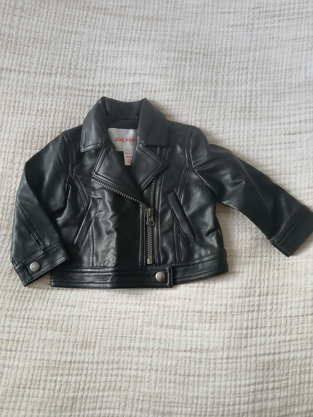 Joe Fresh Baby Black Faux Leather Moto Jacket